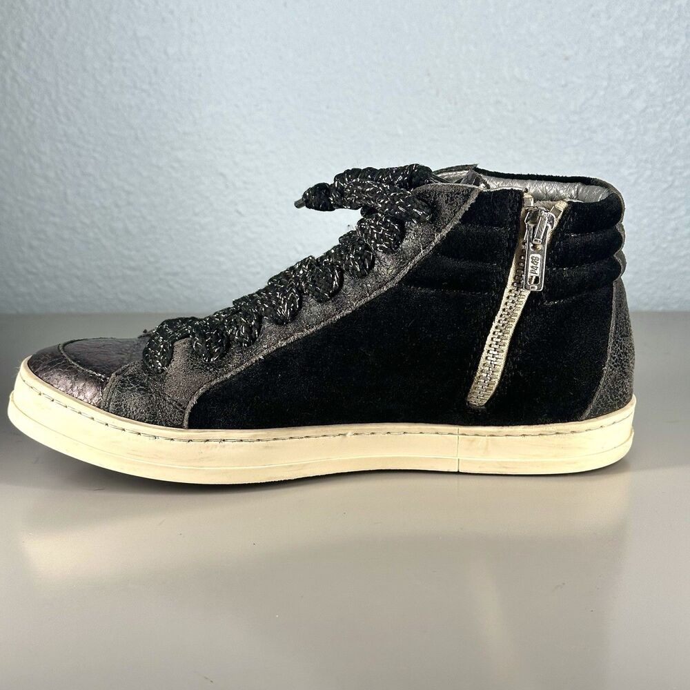 P448 Shoes Womens Size EU 36 / US 6 Black Skate Boster Mid Top Sneaker - Picture 7 of 14